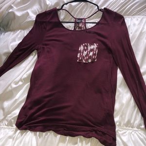 Maroon Top with Designed Back